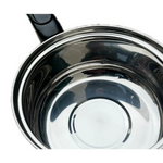 14cm Stainless Steel Milk Pot with Glass Lid Coffee Warmer w Handle - Home & Garden > Kitchenware