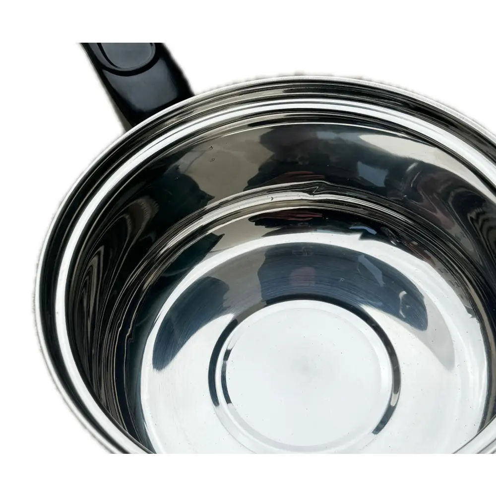 14cm Stainless Steel Milk Pot with Glass Lid Coffee Warmer w Handle - Home & Garden > Kitchenware