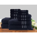 14pc classic dobby stripe cotton towel set 650gsm sailor blue - Home & Garden > Pool & Accessories > Beach Towels