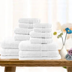 14pc light weight soft cotton bath towel set white - Home & Garden > Kitchenware > Table Linen & Kitchen Towels