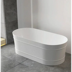 1500/1700*750/800*580mm INS OTTI Bondi Matt/Gloss White Oval Acrylic Freestanding Bathtub - Furniture > Bathroom >