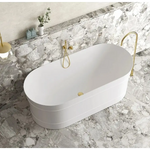 1500/1700*750/800*580mm INS OTTI Bondi Matt/Gloss White Oval Acrylic Freestanding Bathtub - Furniture > Bathroom >