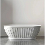 1500/1700*750/800*580mm INS OTTI Kensington Gloss/Matt White Oval Acrylic Freestanding Bathtub - Furniture > Bathroom >