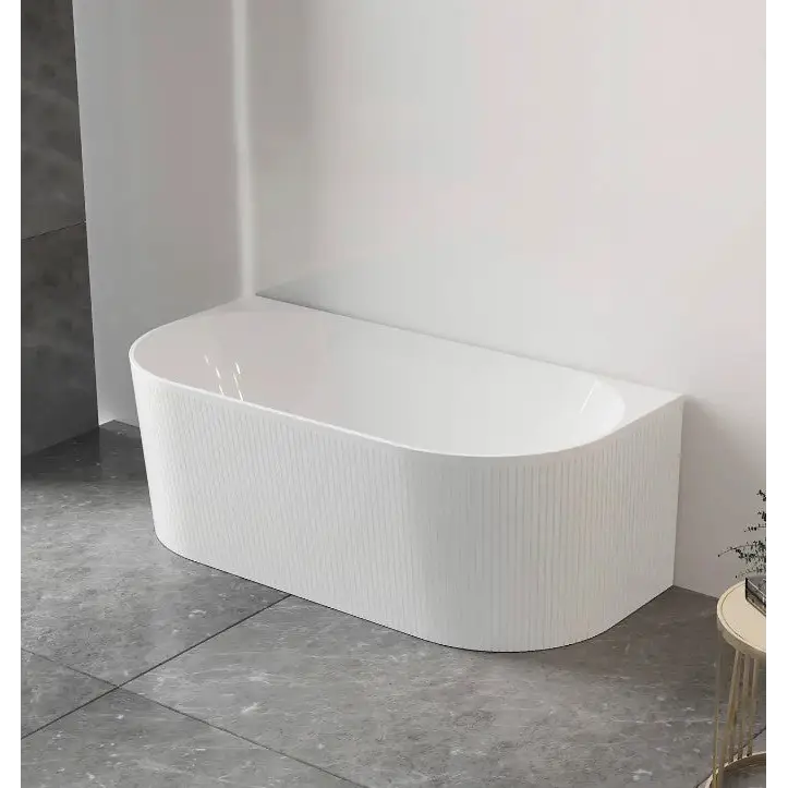 1500/1700*750/800*580mm INS OTTI Noosa Gloss/Matt White Oval Acrylic Freestanding Bathtub - Furniture > Bathroom >