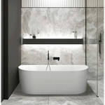 1500/1700*750/800*580mm INS OTTI Noosa Gloss/Matt White Oval Acrylic Freestanding Bathtub - Furniture > Bathroom >
