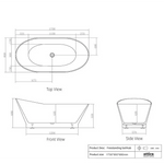 1500/1700*750/800*680mm INS OTTI London Gloss White Special Shape Curved Acrylic Freestanding Bathtub - Furniture >