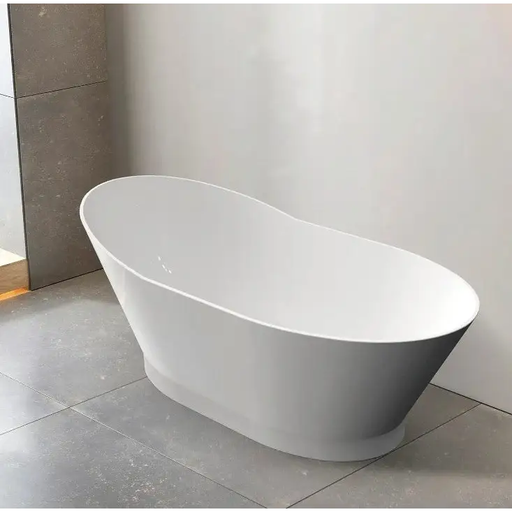 1500/1700*750/800*680mm INS OTTI London Gloss White Special Shape Curved Acrylic Freestanding Bathtub - Furniture >