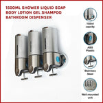 1500ml Shower Liquid Soap Body Lotion Gel Shampoo Bathroom DISPENSER - Home & Garden > Bathroom Accessories