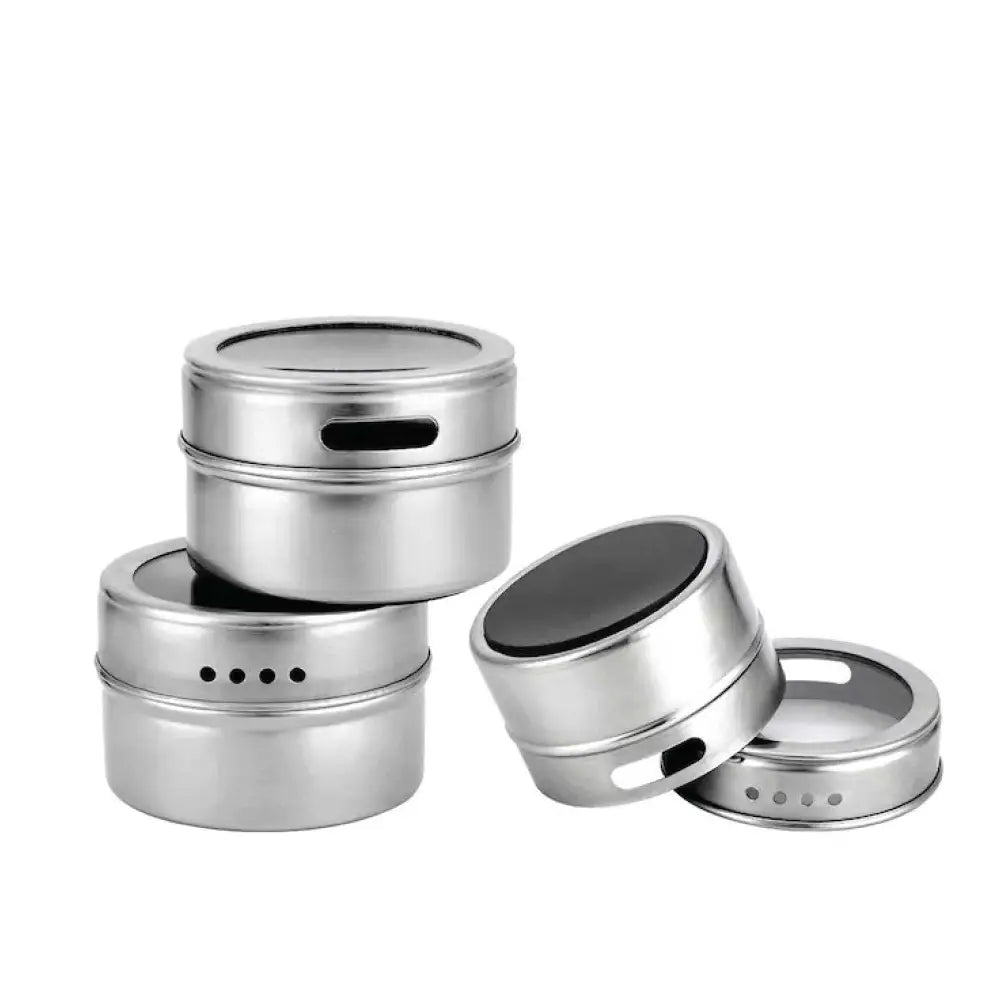 150g Magnetic Spice Jar Stainless Steel Tins - Herb Seasoning Storage Container - Home & Garden > Kitchenware