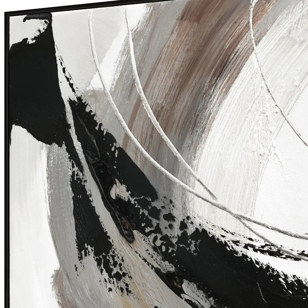 150X50cm Set of 3 Black Framed Hand Painted Canvas Wall Art - Home & Garden > Wall Art