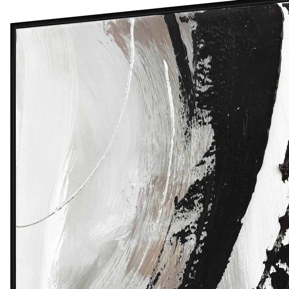 150X50cm Set of 3 Black Framed Hand Painted Canvas Wall Art - Home & Garden > Wall Art