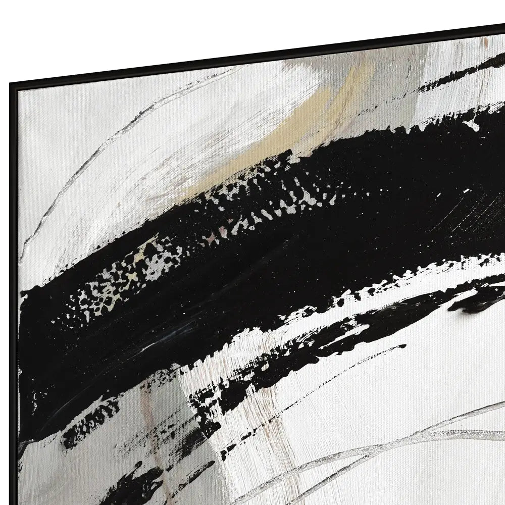 150X50cm Set of 3 Black Framed Hand Painted Canvas Wall Art - Home & Garden > Wall Art