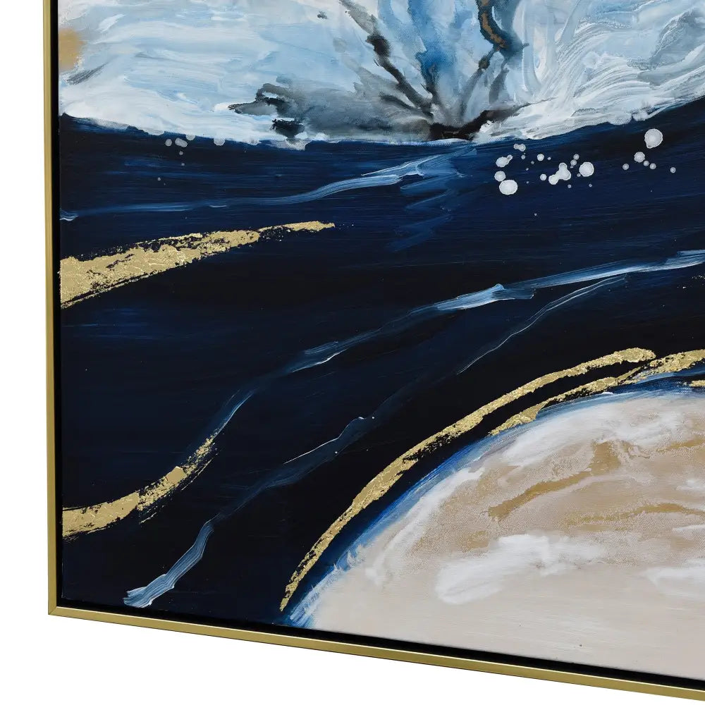 150X70cm Set of 3 Gold Framed Hand Painted Canvas Wall Art - Home & Garden > Wall Art
