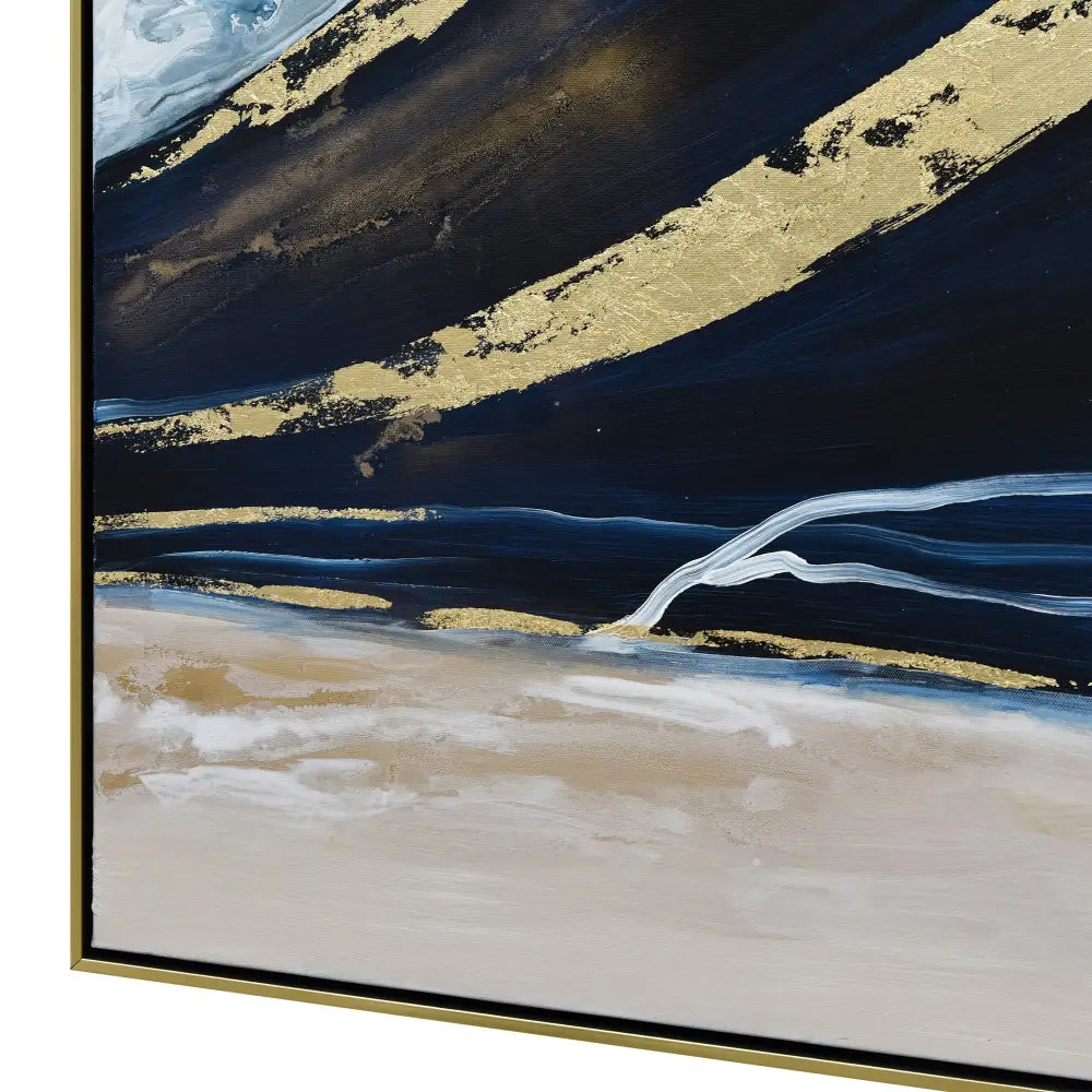 150X70cm Set of 3 Gold Framed Hand Painted Canvas Wall Art - Home & Garden > Wall Art