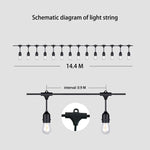 15M Solar Festoon String Lights Kits Globe Outdoor Christmas Party Garden - Occasions > Party Lights