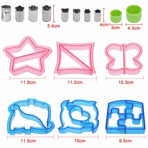 16 PCS Sandwich Cutter Kids DIY Toast Mold Bread Food Moulds Xmas Gift - Home & Garden > Kitchenware