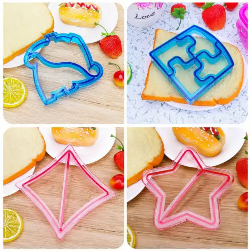 16 PCS Sandwich Cutter Kids DIY Toast Mold Bread Food Moulds Xmas Gift - Home & Garden > Kitchenware