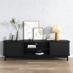 160cm Ribbed Entertainment Unit Black - Furniture > Living Room > TV Units