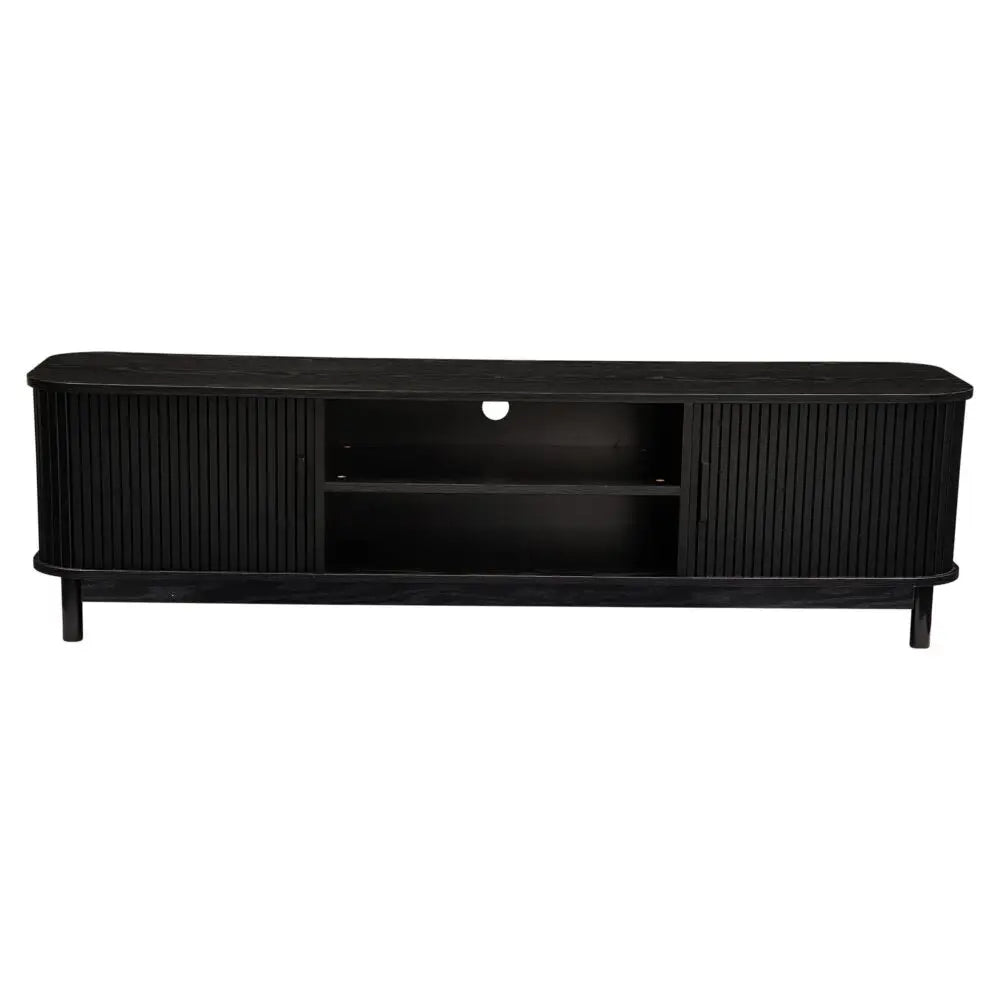 160cm Ribbed Entertainment Unit Black - Furniture > Living Room > TV Units
