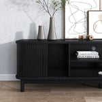 160cm Ribbed Entertainment Unit Black - Furniture > Living Room > TV Units