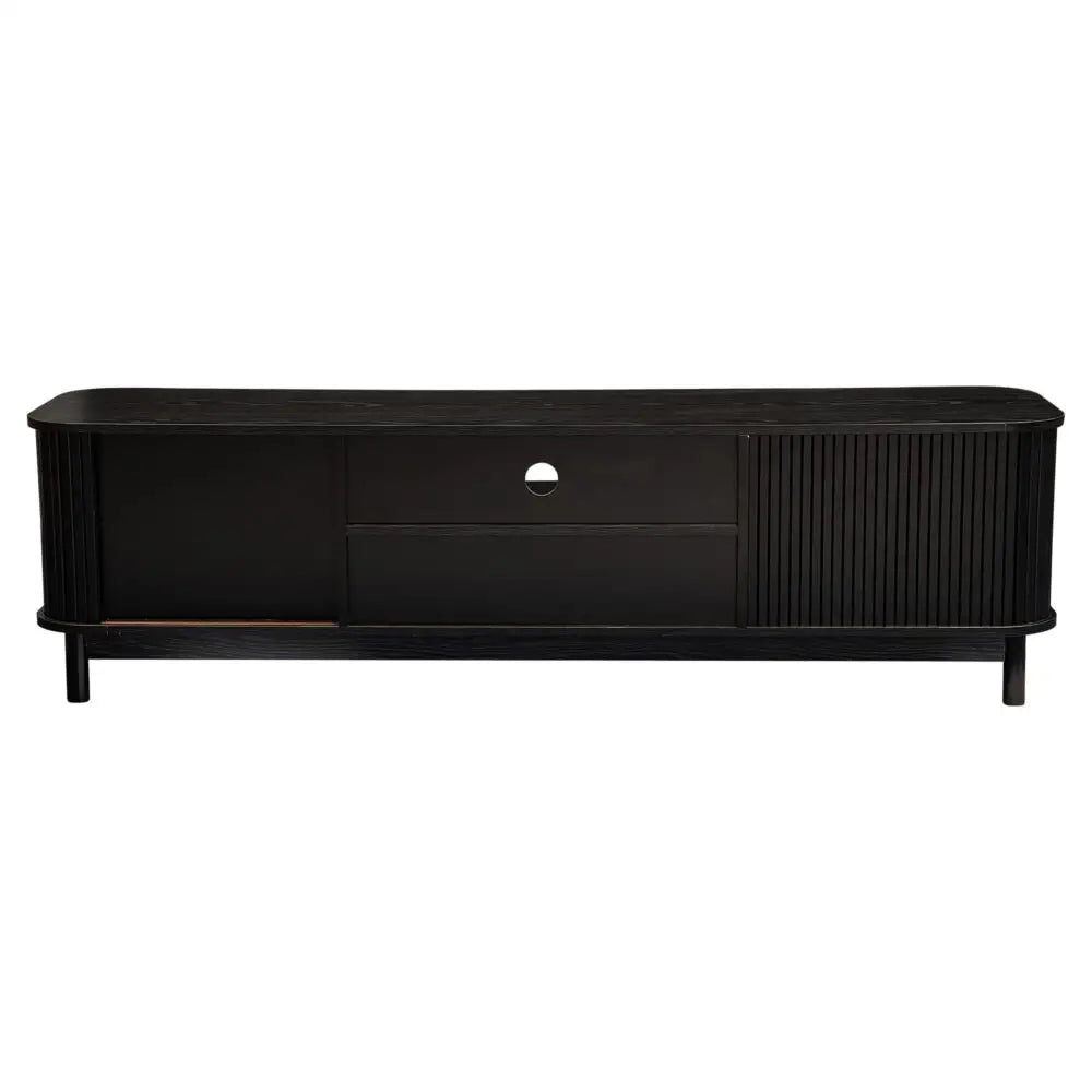 160cm Ribbed Entertainment Unit Black - Furniture > Living Room > TV Units