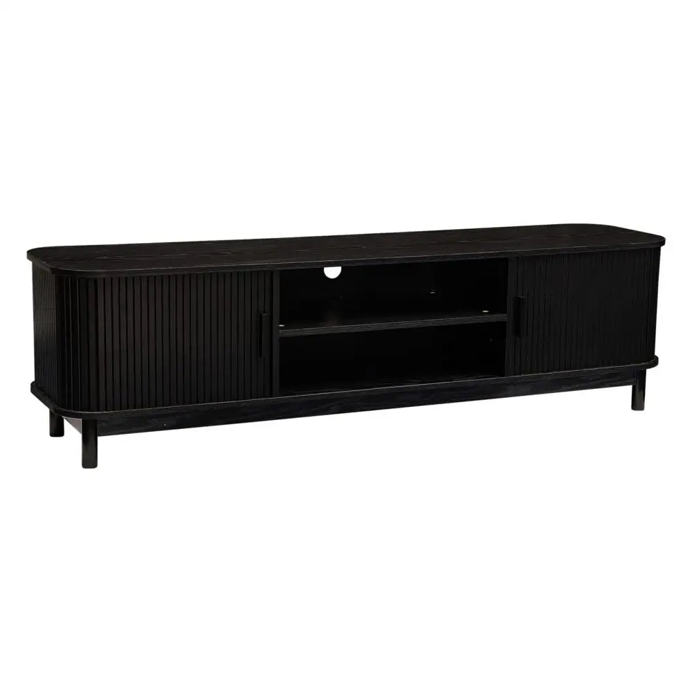 160cm Ribbed Entertainment Unit Black - Furniture > Living Room > TV Units