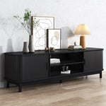 160cm Ribbed Entertainment Unit Black - Furniture > Living Room > TV Units