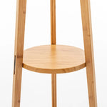 168cm Large Bamboo Wooden Tripod Floor Lamp Light Modern Linen Shade w Shelves - Home & Garden > Lighting > Floor Lamps