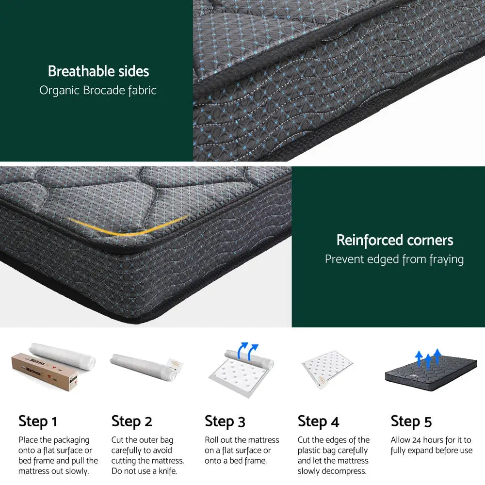16cm Mattress Giselle Bonnell Spring Single - Furniture > Mattresses > Single Mattress