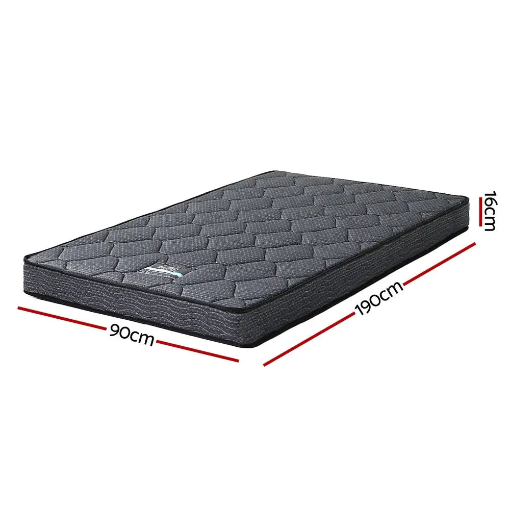 16cm Mattress Giselle Bonnell Spring Single - Furniture > Mattresses > Single Mattress