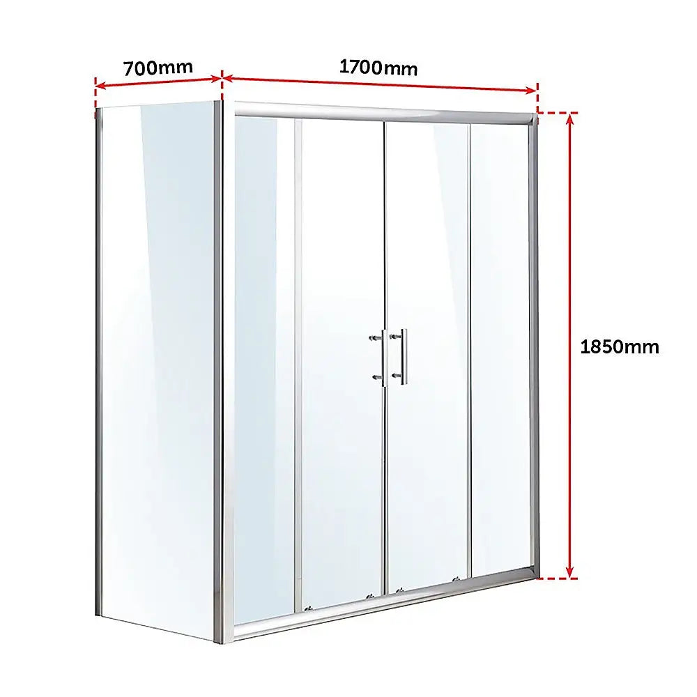 1700 X 700 Sliding Door Safety Glass Shower Screen By Della Francesca - Furniture > Bathroom > Shower Heads & Screens