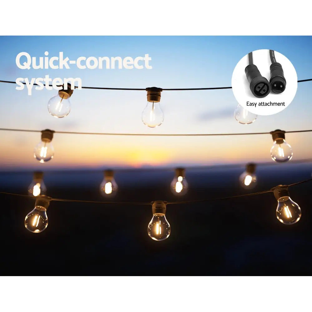 17m Solar Festoon Lights Outdoor LED String Light Christmas Decorations 2pcs - Home & Garden > Lighting