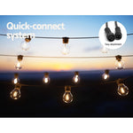 17m Solar Festoon Lights Outdoor LED String Light Christmas Decorations 2pcs - Home & Garden > Lighting