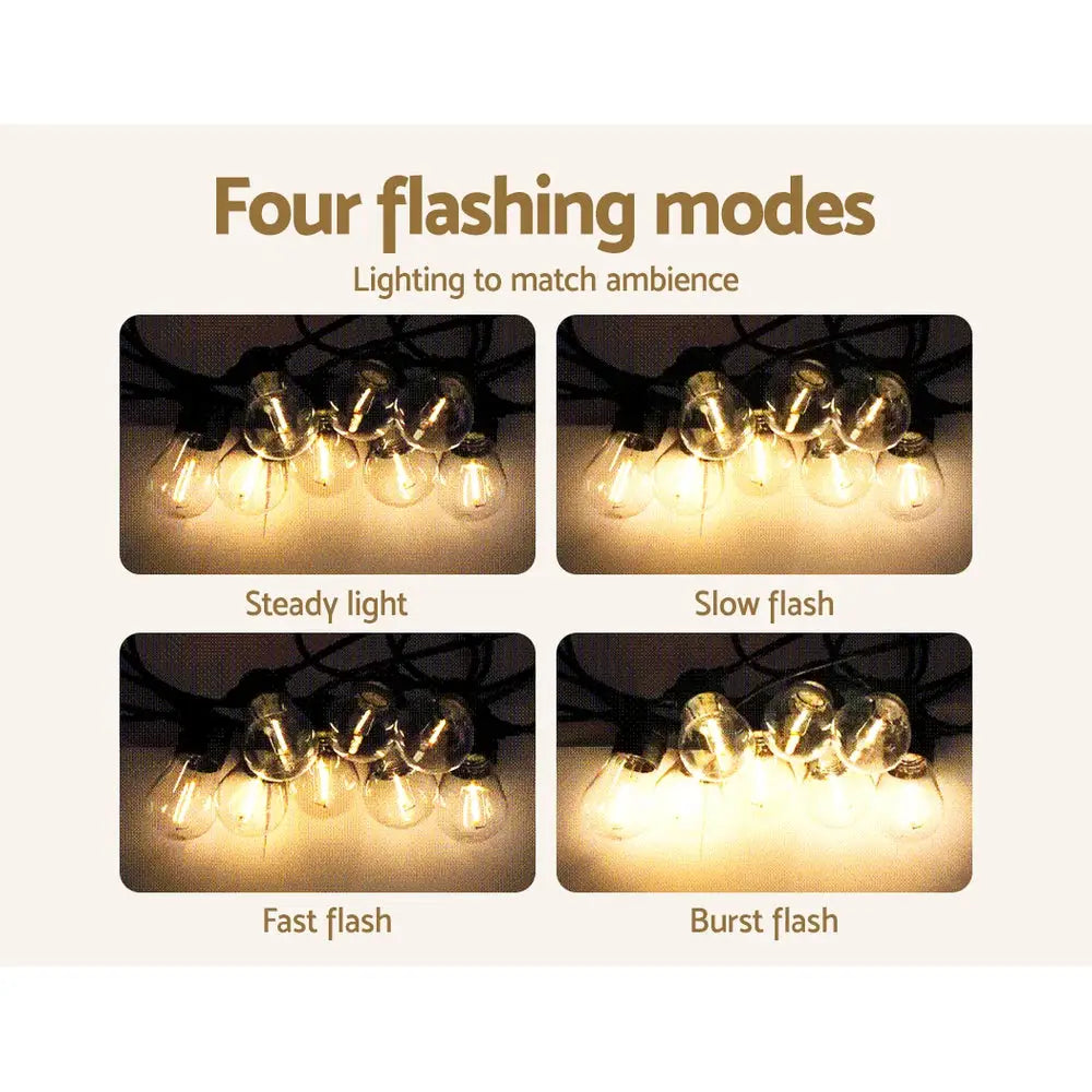 17m Solar Festoon Lights Outdoor LED String Light Christmas Party Decor 2pcs - Home & Garden > Lighting