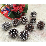 18 Christmas Natural Pine Cones Xmas Tree Hanging Home Decoration Ornament Gifts 18x Natural w Snow Covered Pinecones