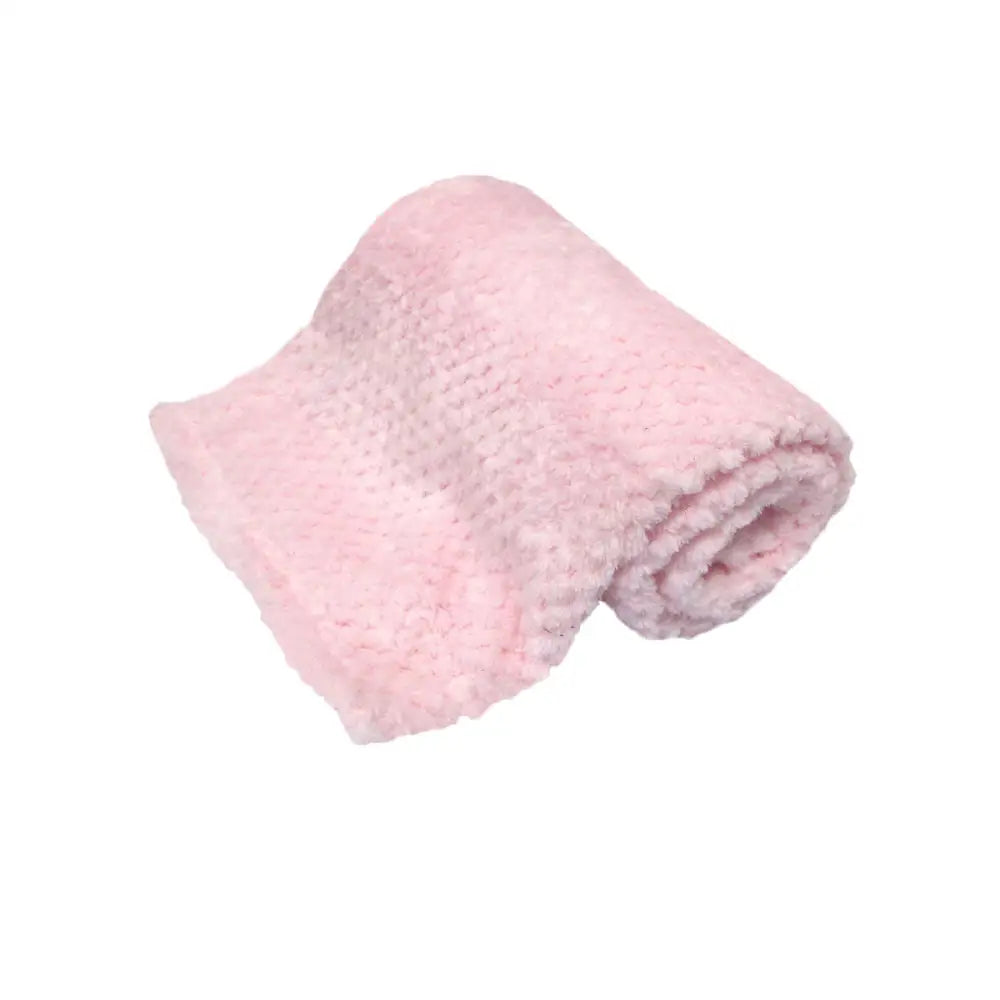 180GSM Soft Popcorn Coral Fleece Throw Rug 127 x 152cm Baby Pink - Home & Garden > Bedding