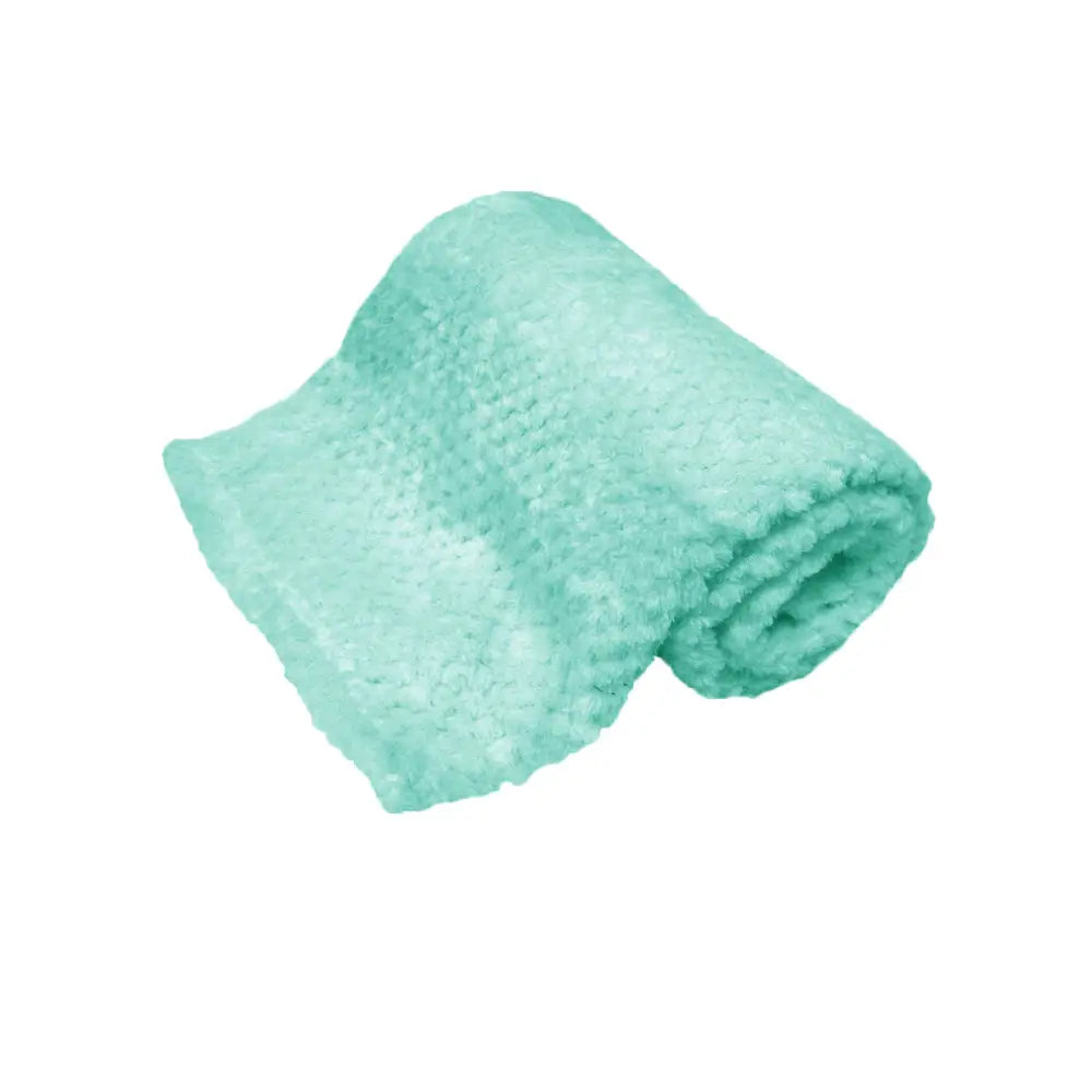 180GSM Soft Popcorn Coral Fleece Throw Rug 127 x 152cm Light Turquoise - Home & Garden > Bedding
