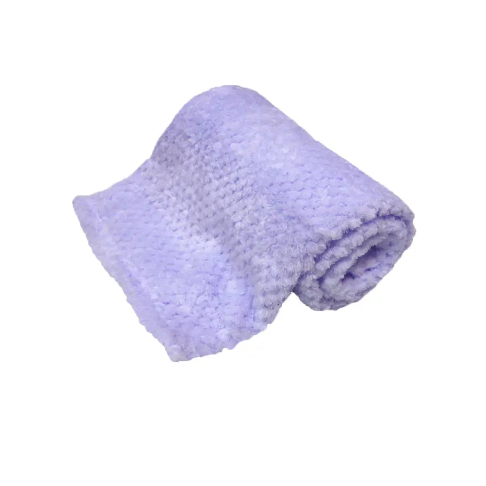 180GSM Soft Popcorn Coral Fleece Throw Rug 127 x 152cm Lilac - Home & Garden > Bedding