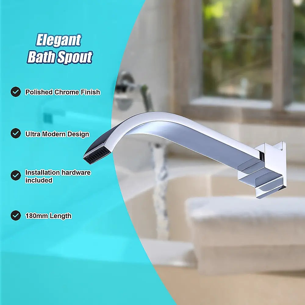 180mm Bath Spout Polished Chrome Finish - Furniture > Bathroom