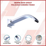 180mm Bath Spout Polished Chrome Finish - Furniture > Bathroom
