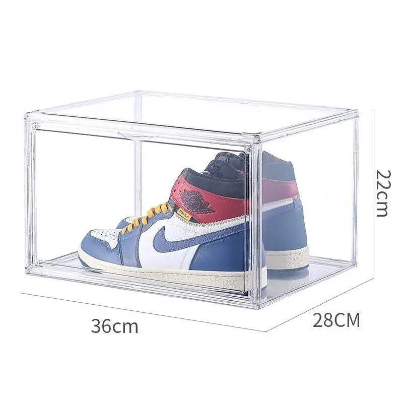 1PC Ultra-clear sneaker storage magnetic side display acrylic shoe box shoe box - Home & Garden > Storage