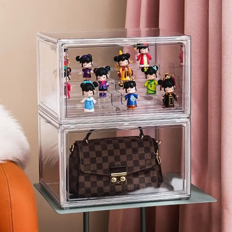 1PC Ultra-clear sneaker storage magnetic side display acrylic shoe box shoe box - Home & Garden > Storage
