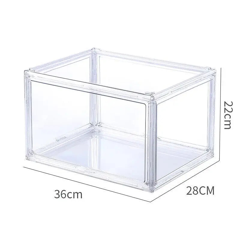1PC Ultra-clear sneaker storage magnetic side display acrylic shoe box shoe box - Home & Garden > Storage
