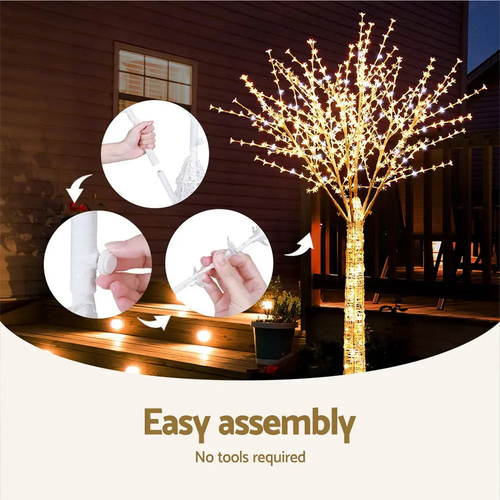 2.1M Christmas Tree 780 LED Lights Cherry Blossom Trees Jingle Jollys - Occasions > Christmas > Christmas Trees