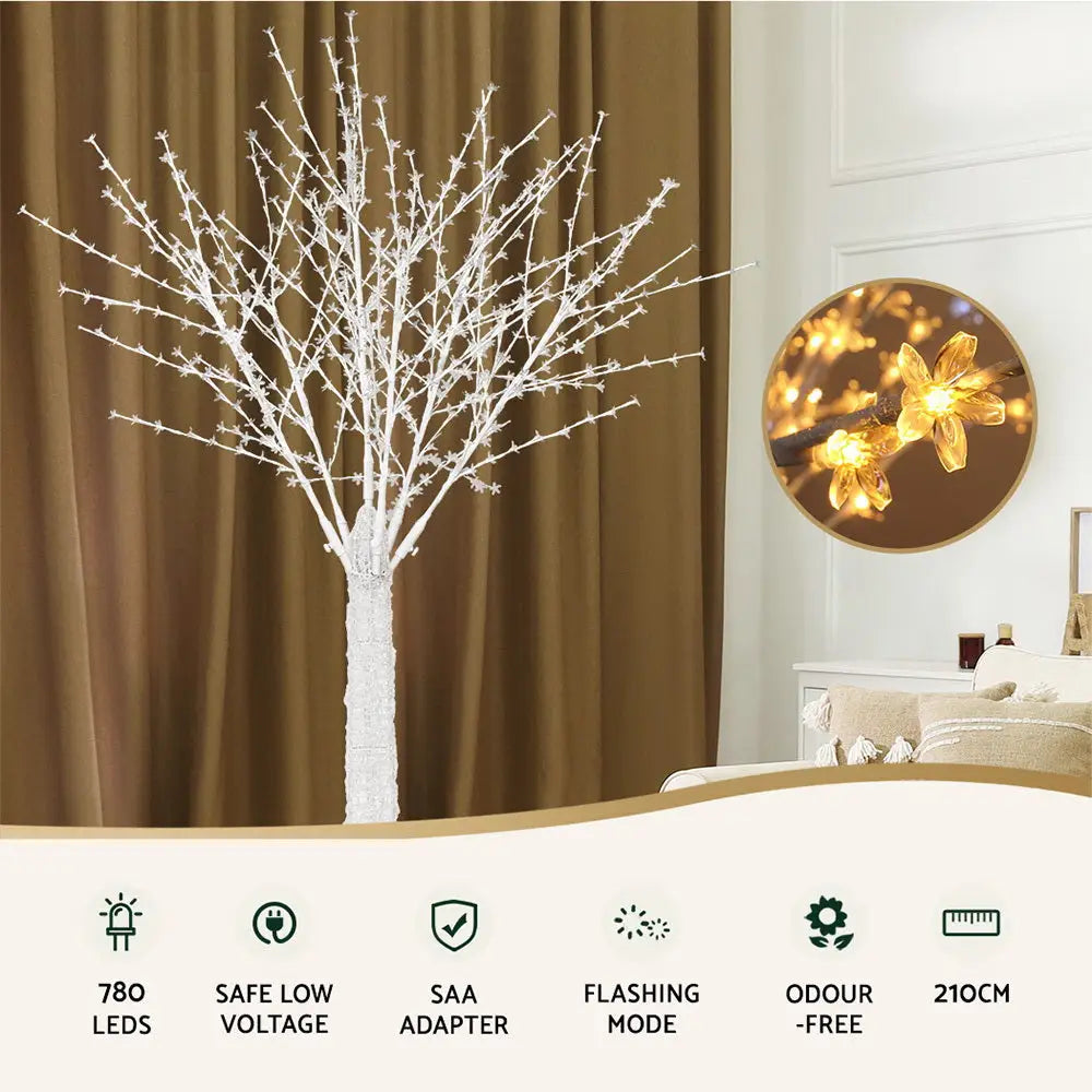 2.1M Christmas Tree 780 LED Lights Cherry Blossom Trees Jingle Jollys - Occasions > Christmas > Christmas Trees