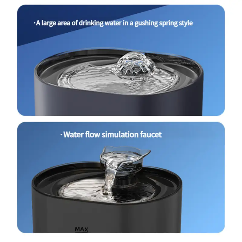 2.2L Beginner Package Pet Water Fountain with Faucet Flow and USB Interface – Black Design - Pet Care > Cat Supplies