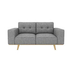 2-3 Seater Fabric Sofa Upholstery Pocket Spring Wooden Frame Grey Colour - Furniture > Sofas