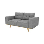 2-3 Seater Fabric Sofa Upholstery Pocket Spring Wooden Frame Grey Colour - Furniture > Sofas