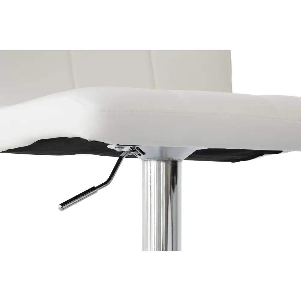 2 Curve Leather Barstools (White) w/ Adjustable Height 78-99cm - Furniture > Bar Stools & Chairs > Table & Bar Stools