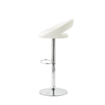 2 Curve Leather Barstools (White) w/ Adjustable Height 78-99cm - Furniture > Bar Stools & Chairs > Table & Bar Stools